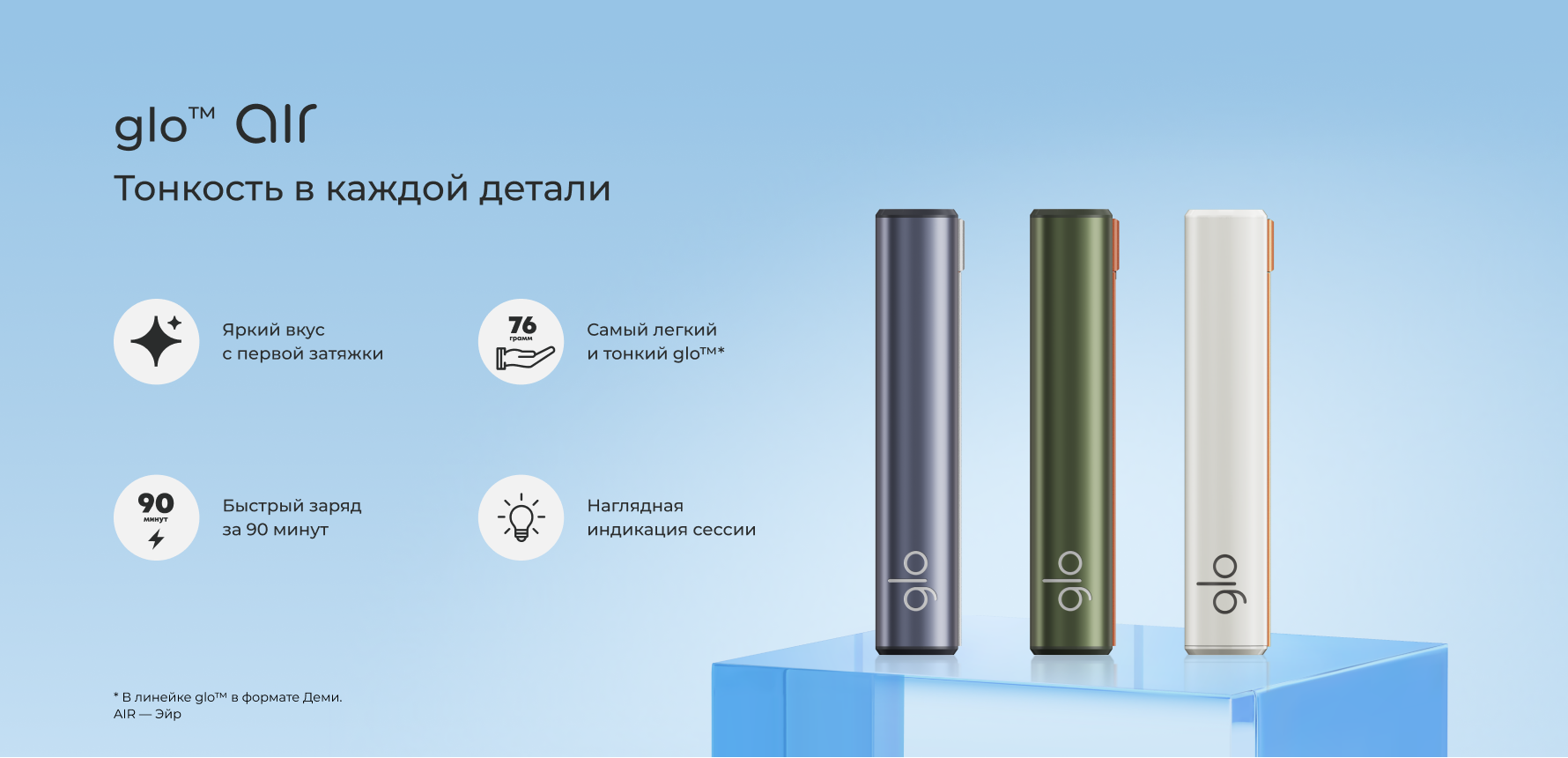 Тонкость в каждой детали glo AIR