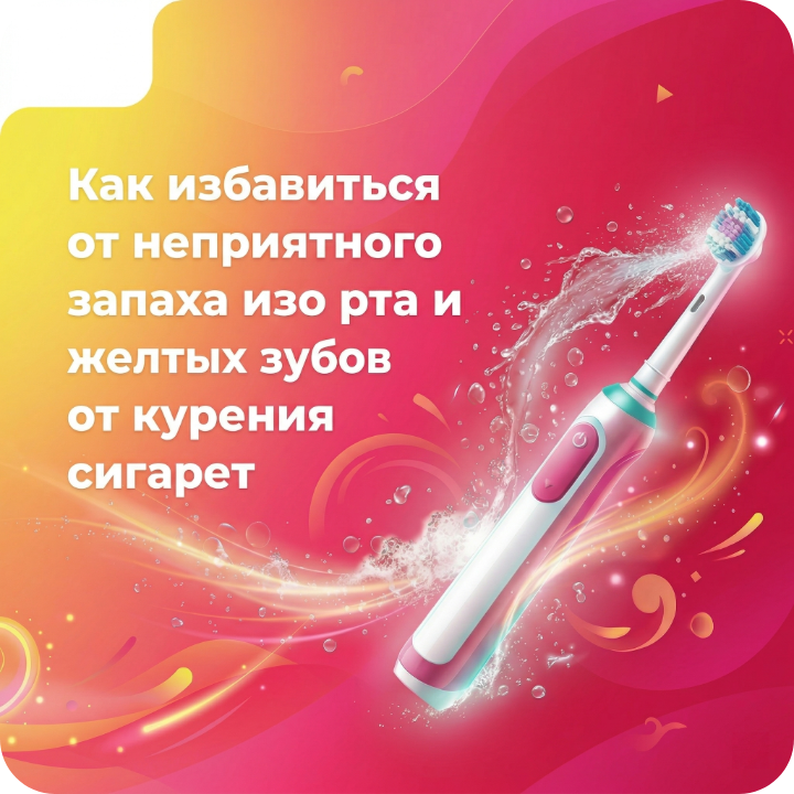Как избавиться от неприятного запаха изо рта и желтых зубов от курения сигарет?